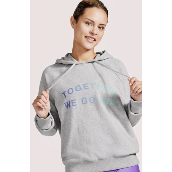 Spiritual Gangster X Peloton Womens Medium Hoodie Gray Together We Go Far NWT - Picture 1 of 15
